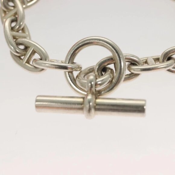 HERMES Chene Dunkle MM Bracelet Ag925 17 Links Silver Auth 135953V - Picture 8 of 13